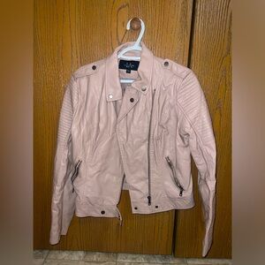 Pink Vegan Leather Jacket